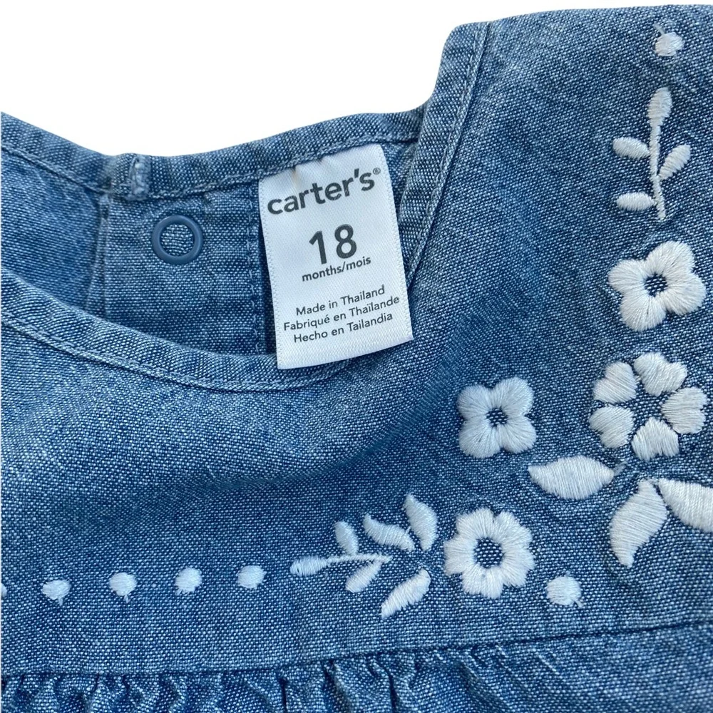 CARTER’S Little Girl Top with Diaper Cover and Floral Top LUCKY Leggings  18 mth - Picture 4 of 9